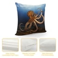 thumbnail image 4 of Creowell Octopus Short Plush Pillow Covers for Couch Sofa Indoor Outdoor, Noble and Elegant Design, 1PC 22x22in, 4 of 5