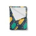 thumbnail image 2 of Geometric Soft Flannel Fleece Throw Blanket, Teenage Pattern with Lines and Circles Bold Colorful Shapes Retro Modern Style, Cozy Plush for Indoor and Outdoor Use, 50" x 60", Multicolor, by Ambesonne, 2 of 5