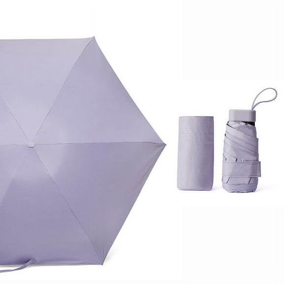 ERDOUY 1pcs 6 bonesTravel Sun&rain Umbrella Mini Folding Travel Compact and Lightweight UV Protection Clear Umbrella with Case 35.4inch Pocket Umbrella for Men Women Kids（Orange）