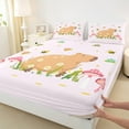 thumbnail image 3 of jejeloiu Cute Cartoon Capybara Twin Sheet Sets,Kawaii Pink Mushroom Twin Fitted Sheet,Colorful Flowers Daisy Flat Sheet For Girls Kids,Ultra Soft Home Decor,3 Pieces, 3 of 7