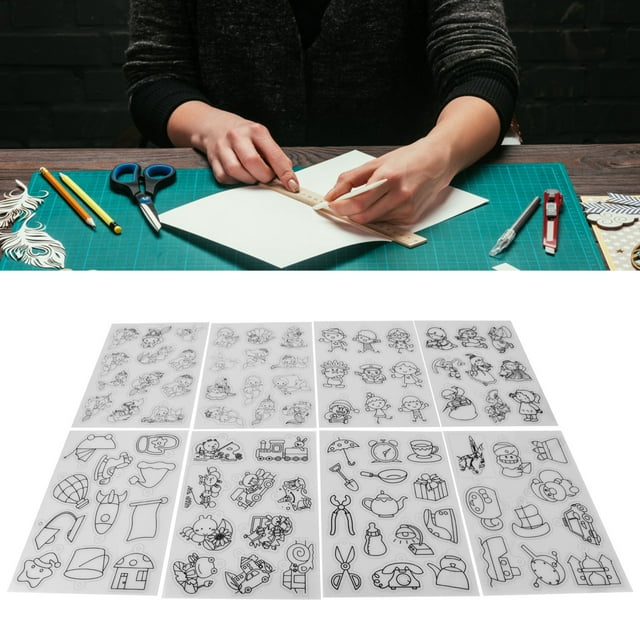 Feuille de Rétrécissement Thermique 8 Paquets Film de Rétrécissement en Papier Translucide Garçon Grand 8 Pcs Paquet Coloriage 8 Pcs Paquet Rétractable Feuille de Rétrécissement Thermique