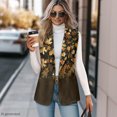 thumbnail image 3 of Chririnla Autumn Maple Leaf Women's Sleeveless Suit Vest, Lightweight Woven Waistcoat for Work and Summer Casual Wear, 3 of 11
