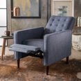 thumbnail image 2 of Noble House Marrin Standard Dark Blue Fabric Button Tufted Recliner, 2 of 8