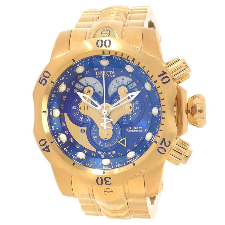 Invicta Men's 14463 Venom Reserve Blue Dial Yellow Gold Steel