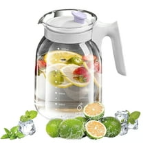 Bxaolu 1 Pack 2 Liters/68 oz Glass Pitcher with Lid and Handle for Fridge, Iced Tea and Coffee Carafe Beverage Serveware, Heat Resistant Water Jug for Hot/Cold Drinks and Milk, Purple