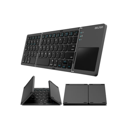 Delton F75 Bluetooth Keyboard with Sensitive Touchpad Compact and Portable Design Rechargeable Wireless Foldable Keyboard Compatible with PC Laptop iMac Tablets & Smartphones – Black Delton F75 Bluetooth Keyboard with Sensitive Touchpad Compact and Portable Design Rechargeable Wireless Foldable Keyboard Compatible with PC Laptop iMac Tablets & Smartphones – Black