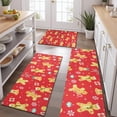 thumbnail image 2 of Red Christmas Gingerbread Man Pattern Kitchen Rugs Sets Of 3,Kitchen Runner Rugs Non Skid Washable,Decorative Kitchen Floor Mats for Kitchen,Sink,Laundry,17"x30"+ 17"x47" + 17"x59", 2 of 6