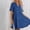 *Blue, variant on ClodeEU Women's V Neck Short Sleeve Tiered Swing Dress, Casual Loose Fit Summer Dress Beige,Women's Plus L