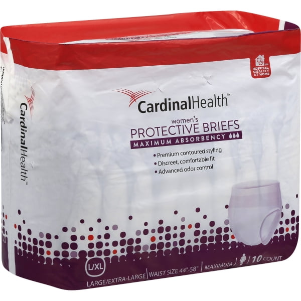 Cardinal Health Maximum Absorbency Women's Protective Briefs, Large/Extra Large, 10 count