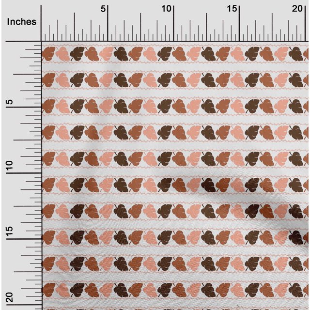 oneOone Cotton Poplin Rust Brown Fabric Leaves Block Craft Projects Decor Fabric Printed By The Yard 56 Inch Wide