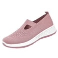 thumbnail image 6 of Mary Jane Sneakers, Mesh Mary Jane Flats for Women, Women Classic Plus Size Round Toe Slip On Casual Loafers Lightweight Comfort Walking Footwear Non Slip Daily Flats, Pink 8, 6 of 6