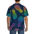 thumbnail image 5 of Disketp Men's Hawaiian Abstract Bright Pineapple Fruit Retro Print Shirts Button Down Holiday Beach Shirts-Medium, 5 of 7