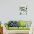 thumbnail image 2 of Soothing Beach & Bicycle Canvas Art Aqua Blue Seascape Wall Décor, Ideal for Coastal Home, Bathroom, Bedroom, 12x16 Inch, Framed, 2 of 7