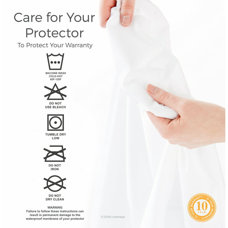 Linenspa Waterproof Premium Mattress Protector – White – Twin