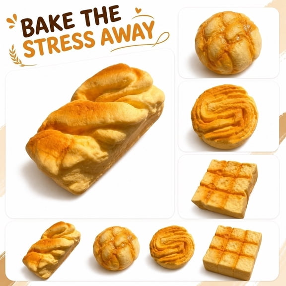 Fake Bread Squishy Toy for - Realistic Soft Food Prop, Decorative Model, Sensory Fidget Desk Toy, Calming Gift, Squishy Slow Rise Collectible,A