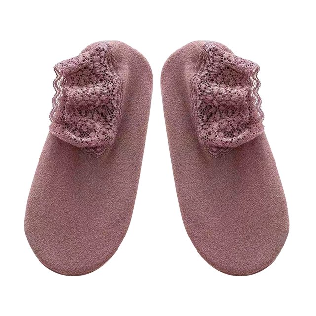 Mikilon Lace Warmer Socks Womens Warm Fuzzy Non Slip Grip Stretch Socks