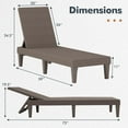 thumbnail image 3 of Demifill Outdoor Chaise Lounger Chair with Waterproof Rattan Textured PP Surface and 330 lbs Capacity, Chaise Lounge for Outdoor as Garden, Yard, Brown, 3 of 7