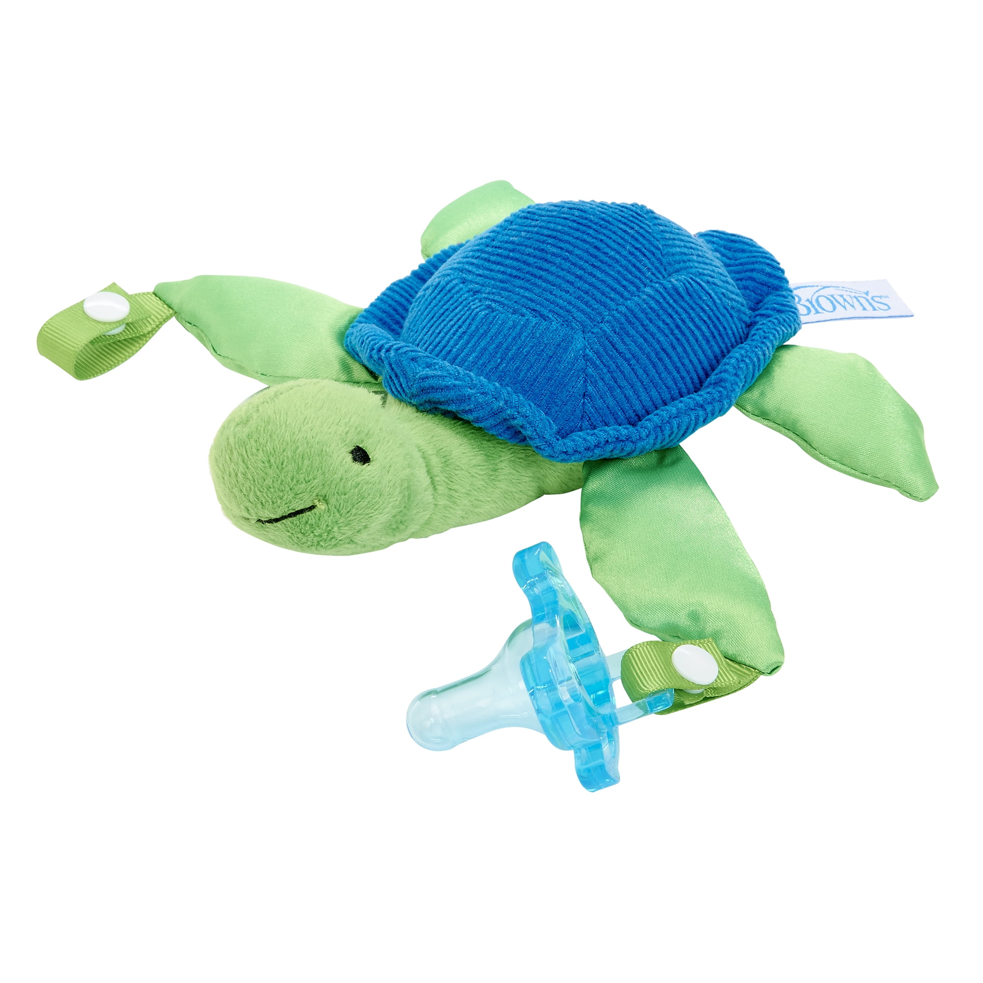 Dr. Brown's Lovey Pacifier and Teether Holder, 0m+, Turtle with Blue