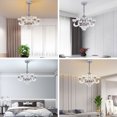 thumbnail image 4 of 6 Light Modern Chandelier Brushed Nickel Modern Pendant Lighting Cylinder Clear Glass Shaded Lighting Fixtures for Living Room Dining Room Foyer Bedroom, 4 of 18