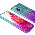 thumbnail image 4 of Compatible for Samsung Galaxy S20 FE Case, with Tempered Glass Screen Protector SOGA Diamond Liquid Quicksand Cover Cute Girl Women Phone Case - Pink / Purple, 4 of 5