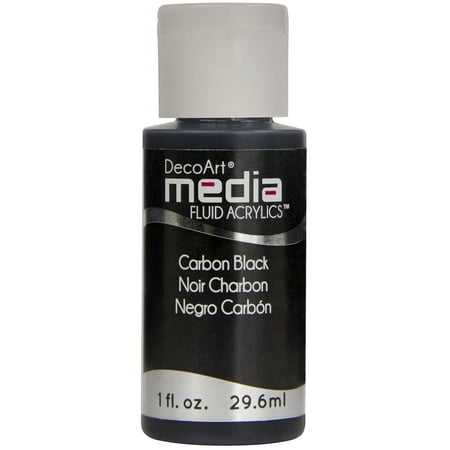 UPC: 0766218076366 | DecoArt Media Fluid Acrylic Paint 1 oz. Carbon Black (Series 1)