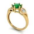 thumbnail image 2 of Three-Stone Engagement Ring for Women - 1.72ct Simulated Emerald in 14K Yellow Gold Promise Ring, 2 of 6