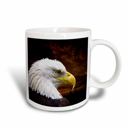 Bald Eagle Steel Mug - 3dRose American Bald Eagle Art Home D?cor and Art, Ceramic Mug, 11-ounce