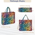 thumbnail image 6 of FORMRS Womens Corduroy Tote Bag Crossbody Shoulder Handbag with Pocket, Colorful Dragon Scales Pattern, 6 of 7