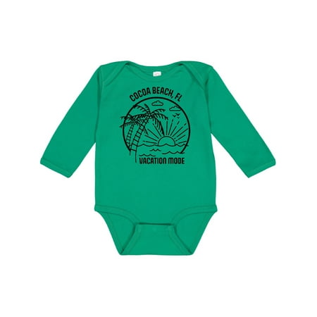 

Inktastic Summer Vacation Mode Cocoa Beach Florida Gift Baby Boy or Baby Girl Long Sleeve Bodysuit