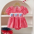 thumbnail image 2 of Gvdentm Baby Rompers Girl 4th Of July Baby Girl Outfits My First Fourth Of July Onesie Usa Bubble Romper Newborn Dress Smocked Outfit(Red,0-3 Months), 2 of 9