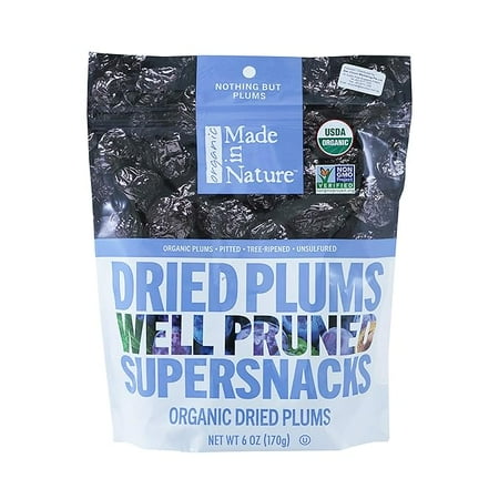Pack of 1 Organic Dried Plums, 6 Oz