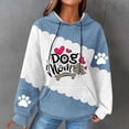 thumbnail image 2 of Womens Hooded Sweatshirt Cute Dog Paw Heart Print Hoodies with Front Pocket Sweatshirts Waffle Knitted Sweatshirts Loose Casual Long Sleeve Tops Hooded Outwear, 2 of 4