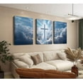 thumbnail image 2 of Hieng Christian Cross Wall Art Catholic Canvas Posters Prints Modern Religion Artwork Church Painting Pictures for Living Room Bedroom Dining Room Office Wall Decor Unframed, 2 of 6