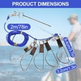 6.5ft Fish Stringer,Live Fish Lock with 5 Stainless Steel Rotating Snap ...