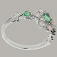 thumbnail image 3 of LBG British Made Solid 14k White Gold ring with Natural Emerald & Opal Womens Engagement Ring - 33 size options - Size 9.75, 3 of 7