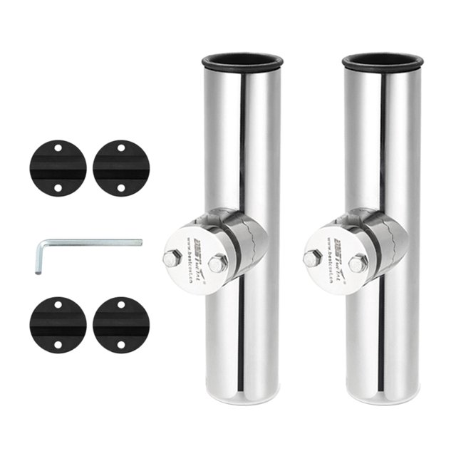 Abrazadera de Acero Inoxidable Sunnimix Soporte de caña de pescar para balsa de barco 9' 316 acero Inoxidable Sunnimix Soporte de caña de pescar para balsa de barco