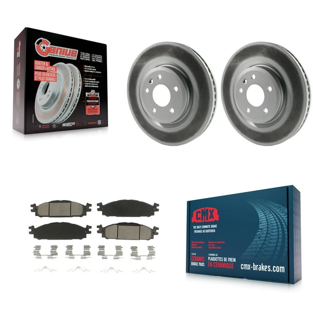 Transit Auto Front Coated Disc Brake Rotors and Ceramic Pads Kit for Car Ford Explorer Flex Taurus Lincoln MKT MKS KGC-100379