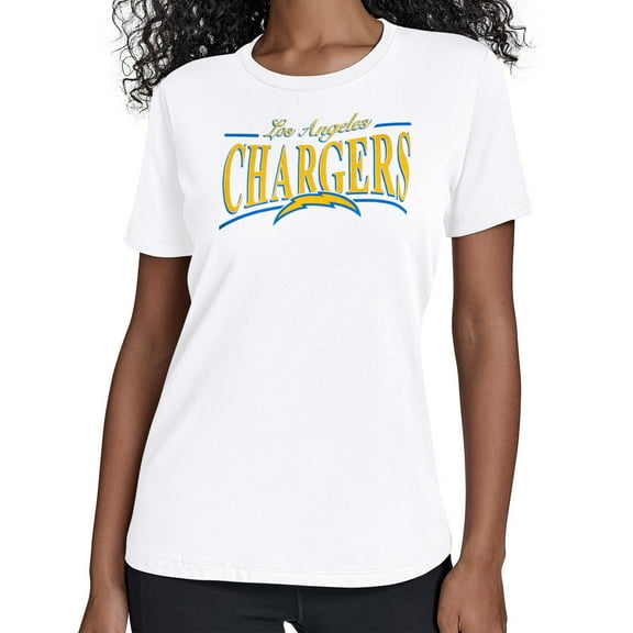 Women's Starter White Los Angeles Chargers Arch Stripe T-Shirt