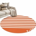 thumbnail image 6 of Orange Anchor Round Rug 3ft Washable Circle Entryway Rugs Non Slip Modern Nautical White Geometric Stripes Area Rug Indoor Floor Carpet for Bedroom Kitchen Living Room Home Office Dining Room Nursery, 6 of 8