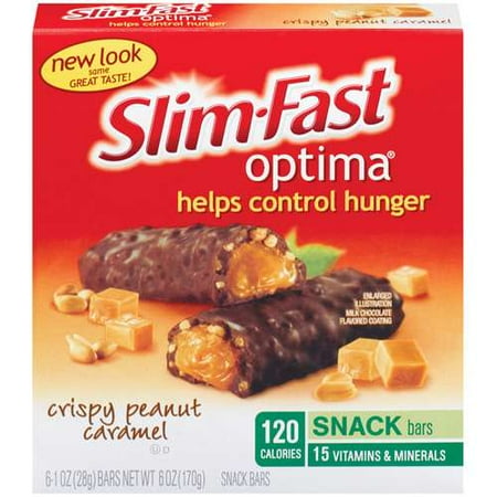 Slim-Fast Optima: Crispy Peanut Caramel 1 Oz Snack Bar, 6 pk