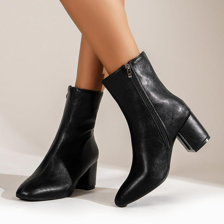 black leather dress boots kitten heel Kiki Kitten Heel Boots Black Leather  B.loved