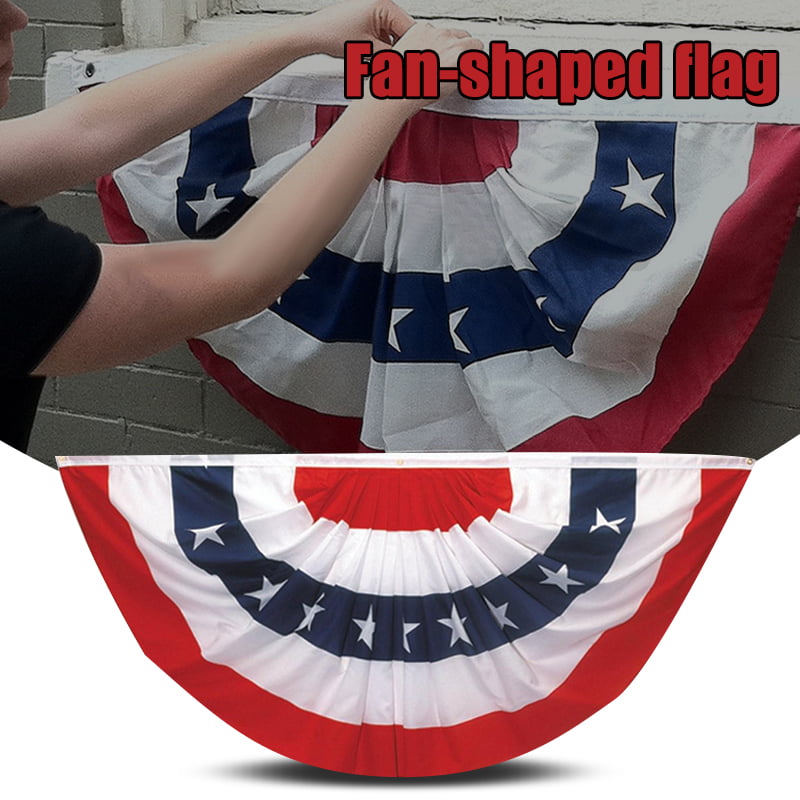 3x5 USA American America U.S 6 Pack Bunting Fan Flag Banner Grommets 45x90cm 