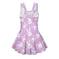thumbnail image 5 of COEQINE Girls Beach Pool One Piece Swimsuit, Playful Tank Neck and Wide Straps Soft Swimwear with Flared Skirt, Comfortable Swimsuit for Girls 8-9 Years, Easter Bunny Rainbow Egg Purple, 5 of 8