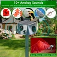 thumbnail image 5 of Rechargeable Animal Repeller, 3 Modes Ultrasonic+Buzzer+Vibration, Solar & Type-C, IP66 Waterproof, 2200mAh Battery, Repels Moles Bats Squirrels Birds for Yard Garden Farm, 5 of 13