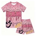 thumbnail image 4 of WhouRiu Boys Girls Summer Casual Outfits Kids Unisex Short Sleeve Ice Cream Graphic Tees Shorts Sets, 4 of 4