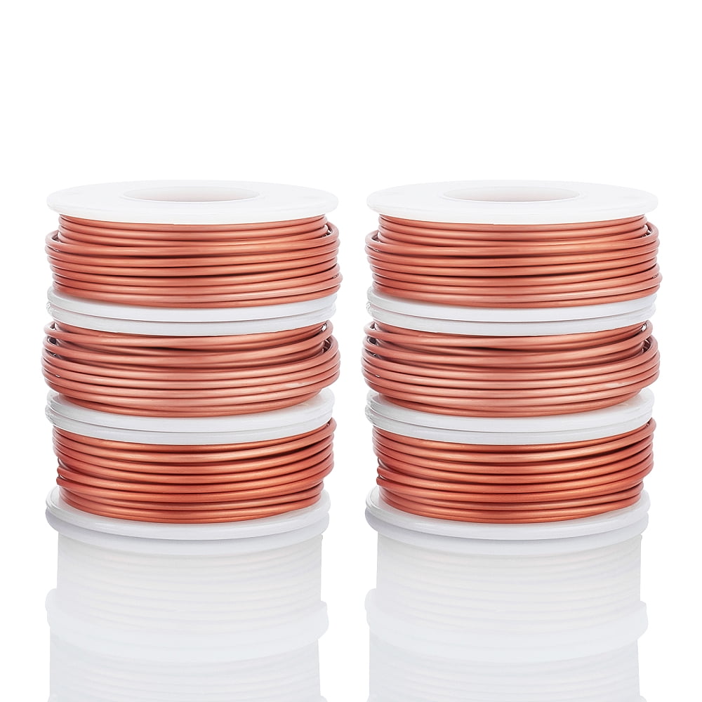 1Set Round Aluminum Wire with Iron Side Cutting Pliers Dark Salmon 15 Gauge 1.5mm 10m/roll 6 rolls Mixed Color