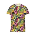 thumbnail image 4 of Wukai Colrful Tropical Leaves Youth Unisex Short Sleeve T-Shirt for Boys, Girls, Teens, and Kids-Medium, 4 of 7