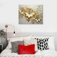 thumbnail image 4 of Creowell  Gold Metallic Flowers Print Wall Art Elegant Floral Flower Canvas on Grey Background Painting Picture Artwork for Living Room Bedroom Decor (Gold Metallic Flowers, 20x16 in/16x12 in), 4 of 4