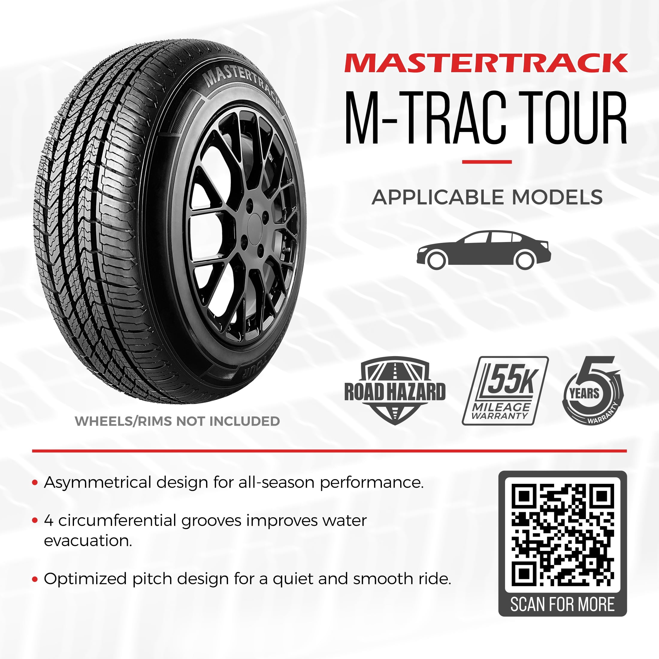 Mastertrack M-TRAC TOUR 215/70R15 98T All Season High Performance Passenger Tire 215/70/15 (No Wheel Rim)