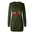 thumbnail image 4 of Christmas Dresses for Women Casual Long Pullover Long Sleeve Round Neck Mini Sweatshirt Dress Sweater Dresses A1, 4 of 4
